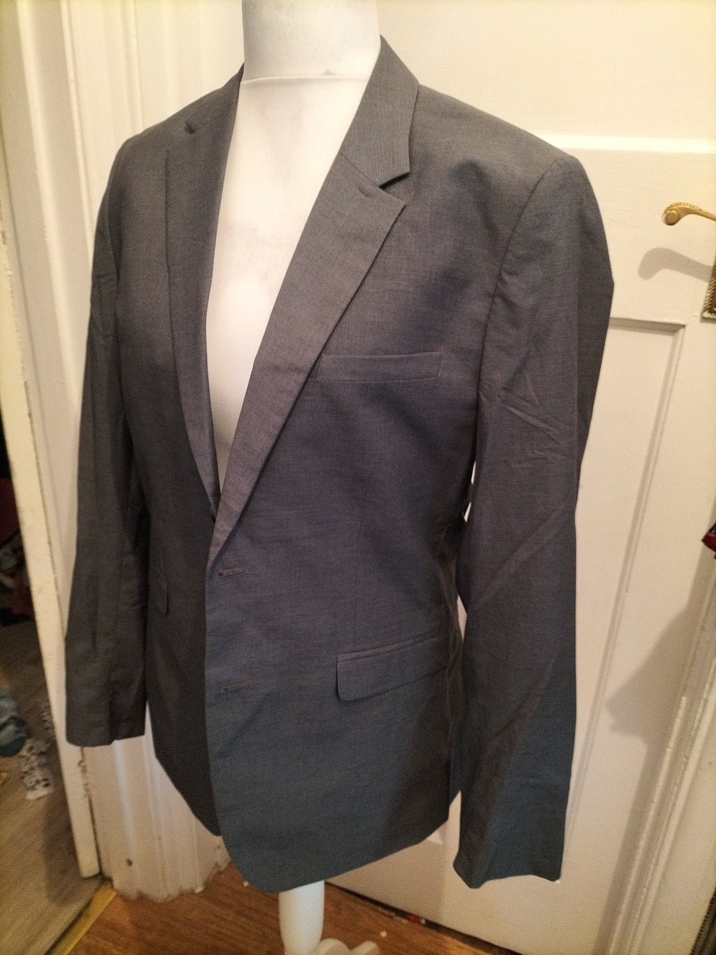 Mens H&M Size 42R Regular Fit Grey Lined Padded Blazer