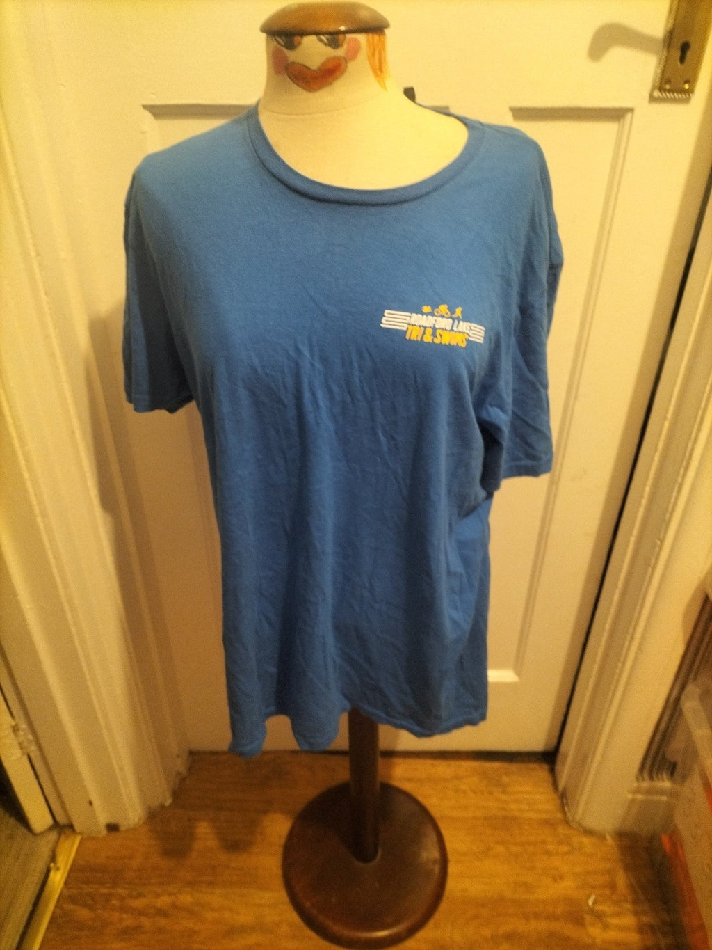 Mens Gildan Size Large Blue Printed Short Sleeved Tshirt