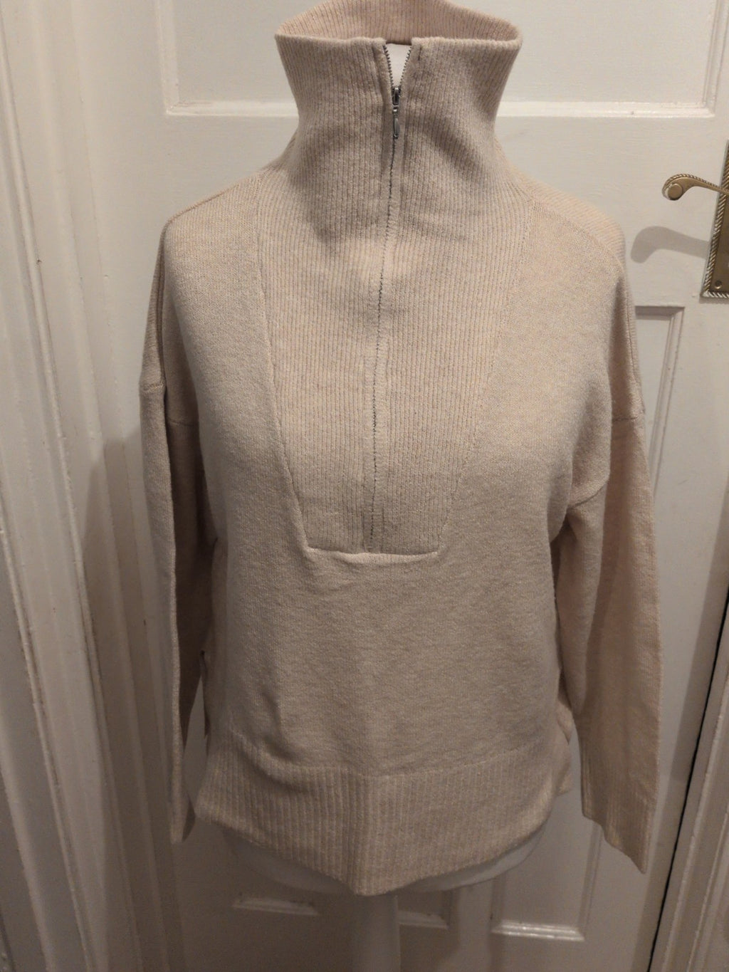 Ladies Brave Soul Small Pale Beige High Neck Jumper Pullover