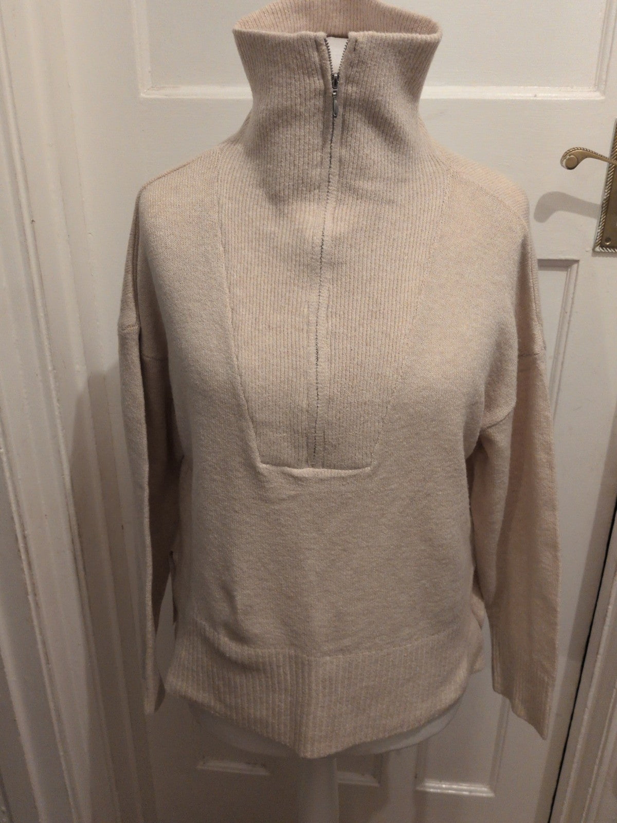 Ladies Brave Soul Small Pale Beige High Neck Jumper Pullover