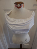 Brand New I Saw It First Size 14 Scuba Crape Milkmaid Puff Sleeve Blouse White