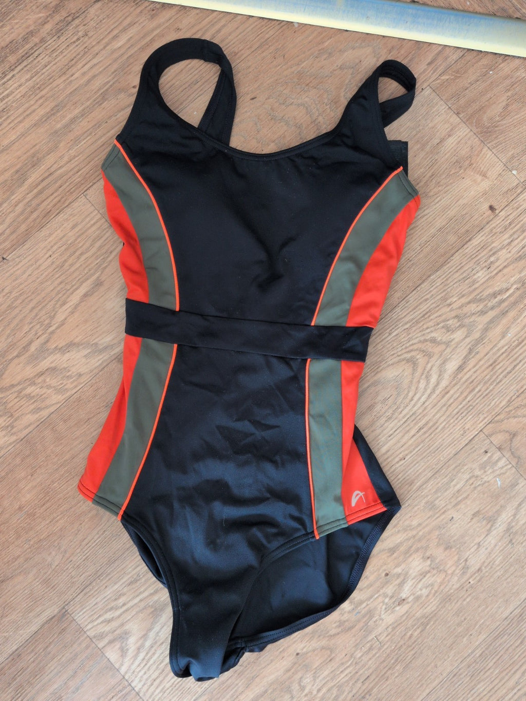 F&F 8 Black Orange And Green Swimsuit