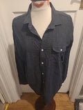 Mens Threadbare Size XL Grey/Blue Long Sleeved Shirt
