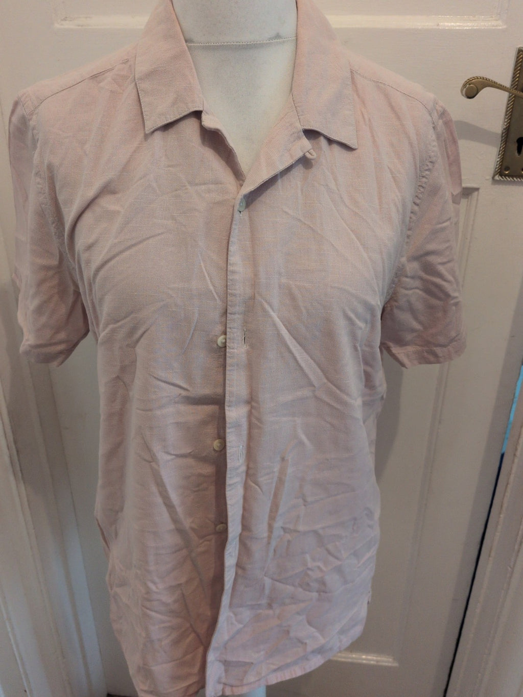 Tu Man Medium Reg Fit Pale Pink Short Sleeve Shirt