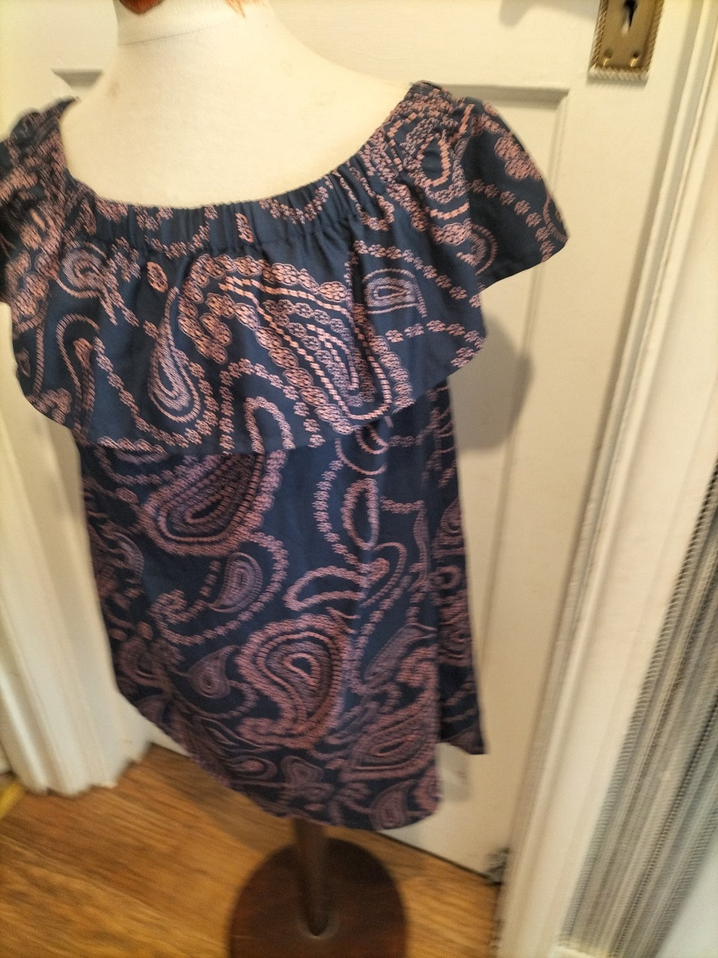 Ladies Primark Size 10 Navy/Pink Floral Pattern Sleeveless Dress