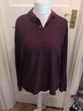 Mens Next XL Purple Flecked Long Sleeve Polo