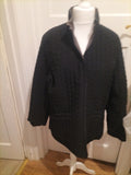 Ladies Size XL Black With Brown Lining Zipped Jacket
