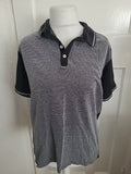 Mens Kangaroo Poo Size XL Grey And Navy Short Sleeved Polo
