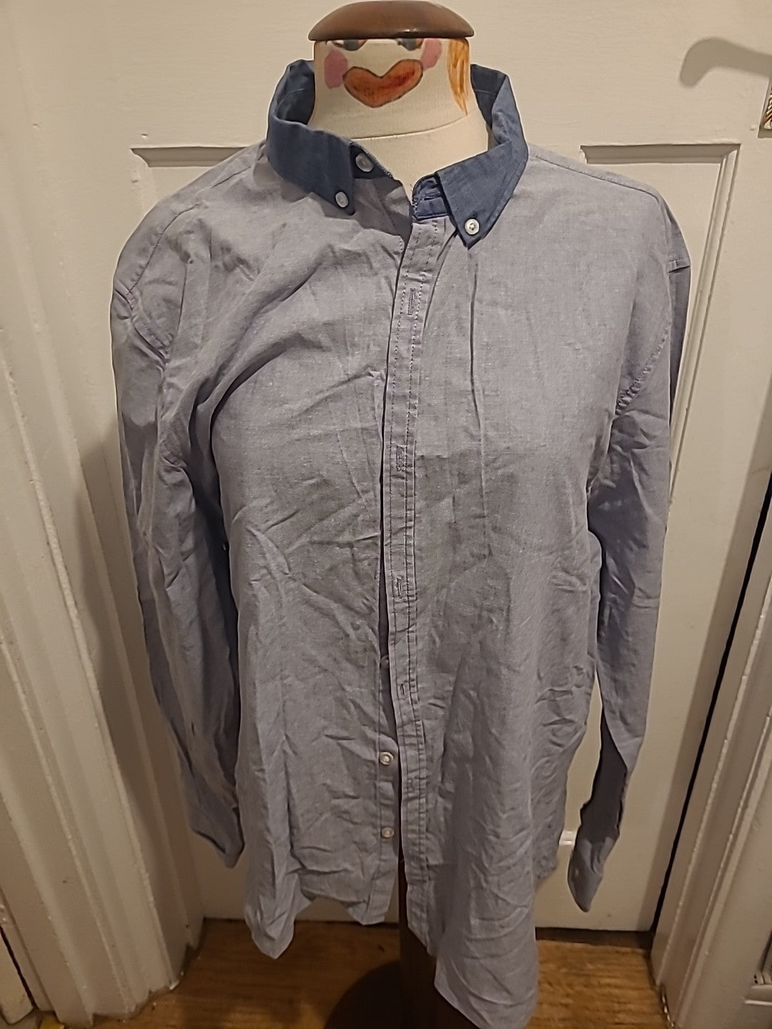 Mens New Look Size 2XL Grey Long Sleeved Shirt