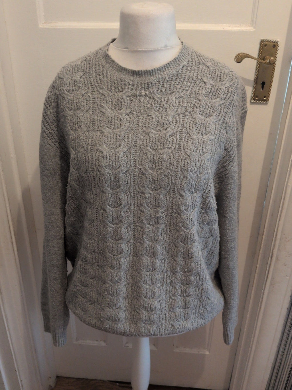 Mens Marks And Spencer Size 2XL Grey Supersoft Patterned Jumper