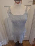 Ladies Divided Size 8-10 Grey Ribbed Sleeveless Tshirt