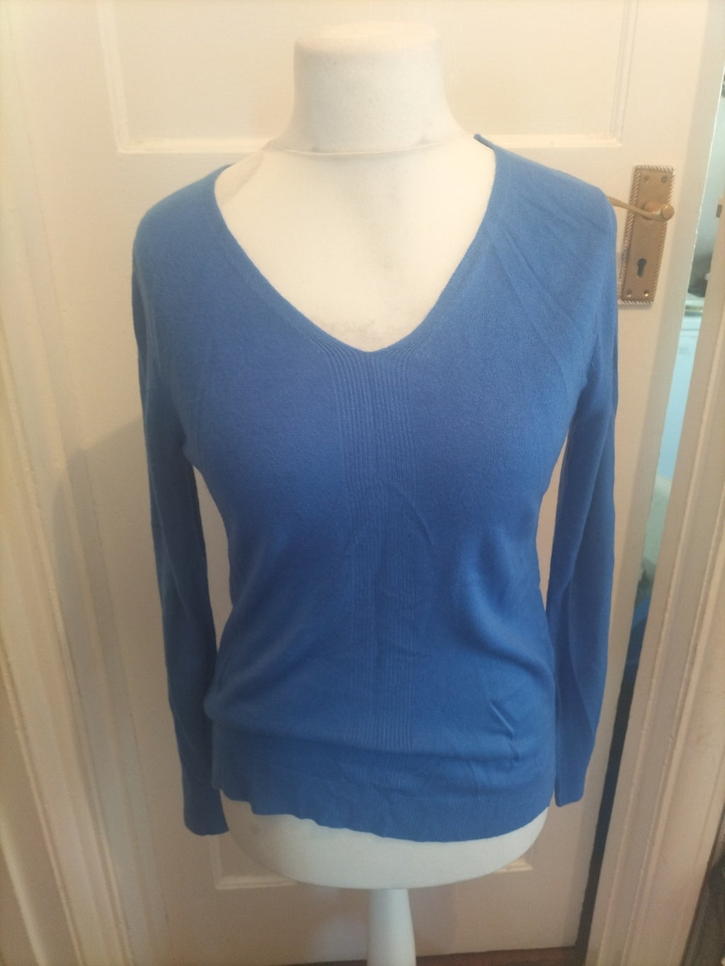 Ladies Primark Size 10-12 Blue Long Sleeve Blouse