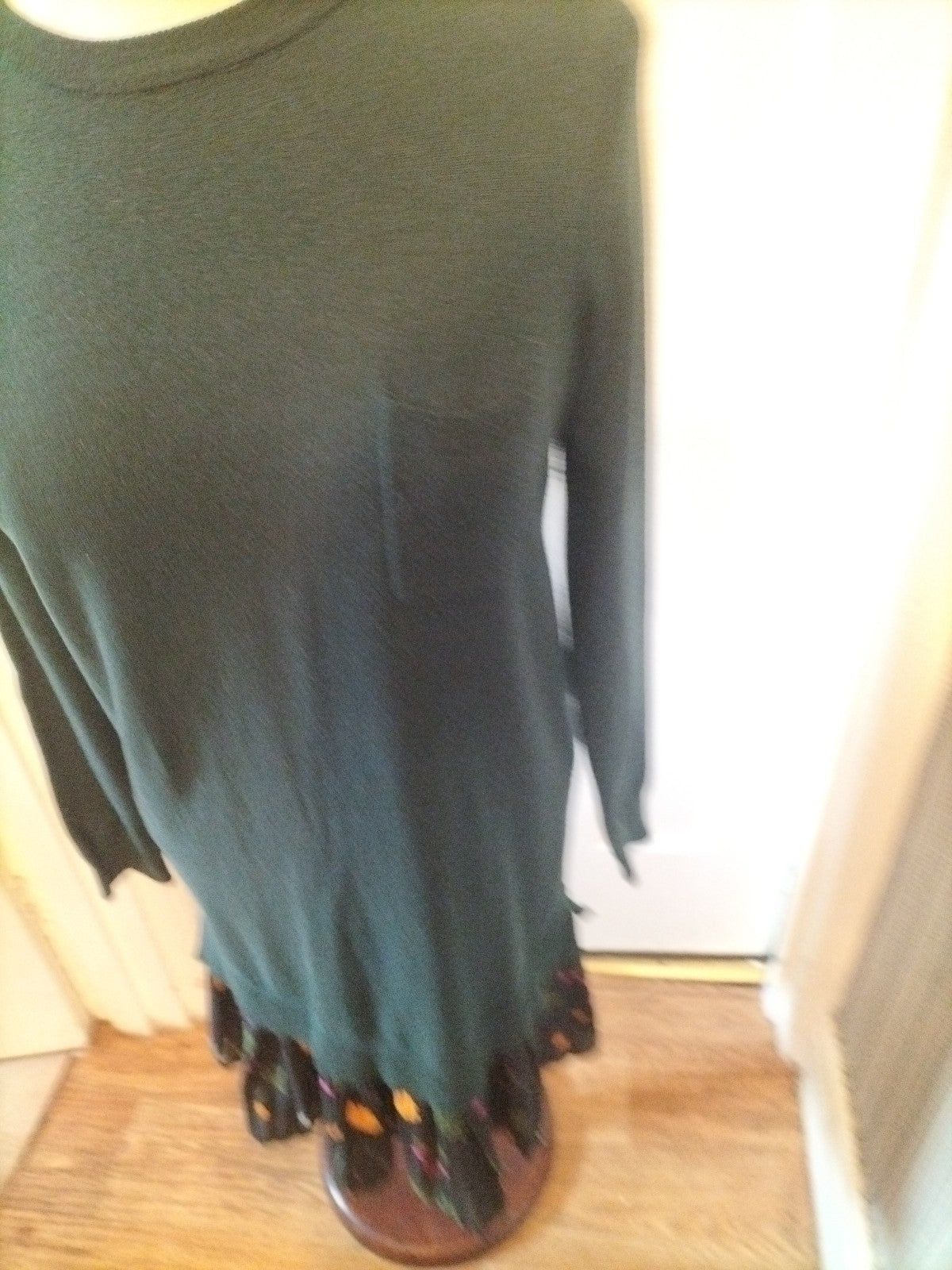 Ladies Next Size 10 Bottle Green Long Sleeved Dress