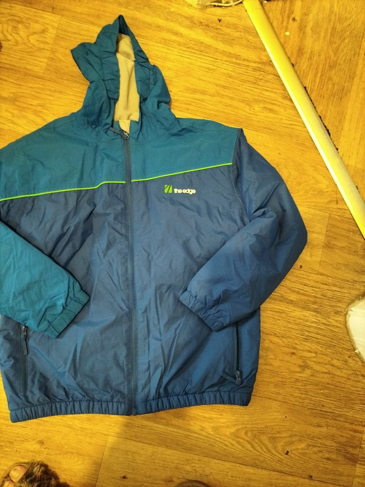 Boys The Edge Age 13-14 Years Blue Lined Rain Coat