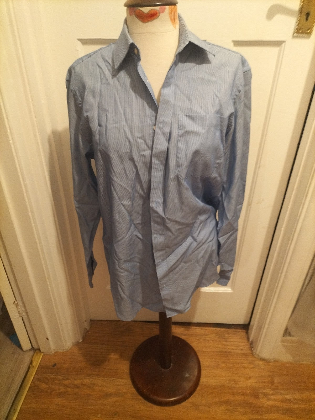 MensMarks And Spencer Pure Cotton Qiuck Iron 15.5in  Crnflwr Mix Long Sleeve...