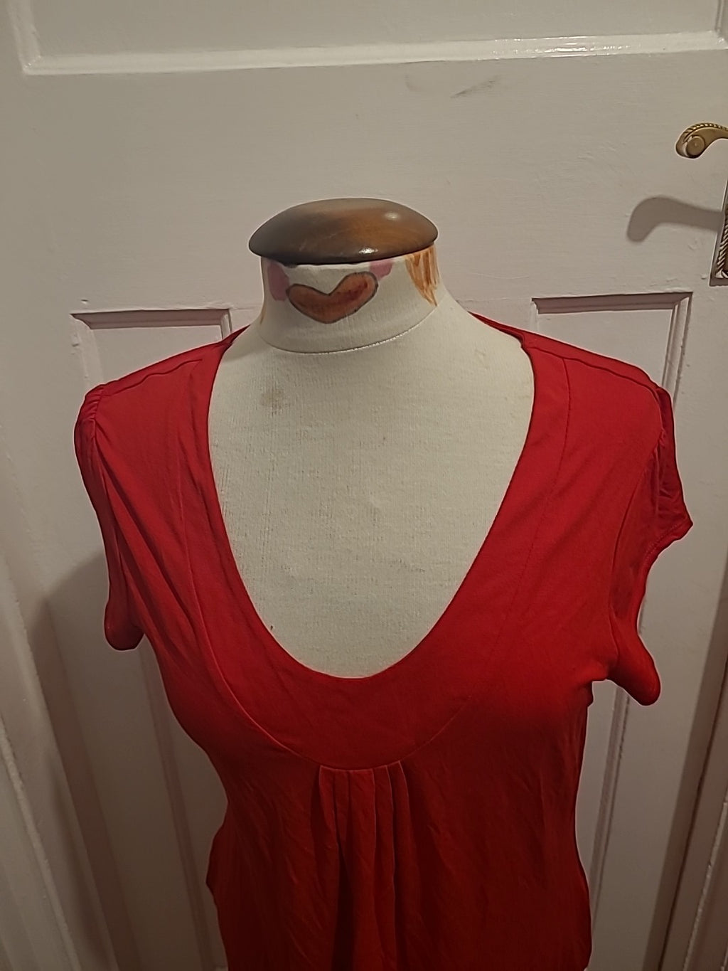 Ladies Marks And Spencer Size 12 Cherry Red Sleeveless Dress