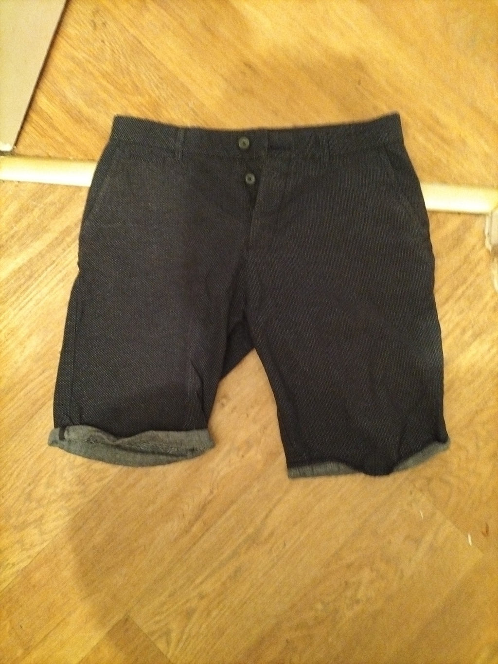 Mens Denim&Co Size 30" Belted Chino Straight Stretch Navy And White