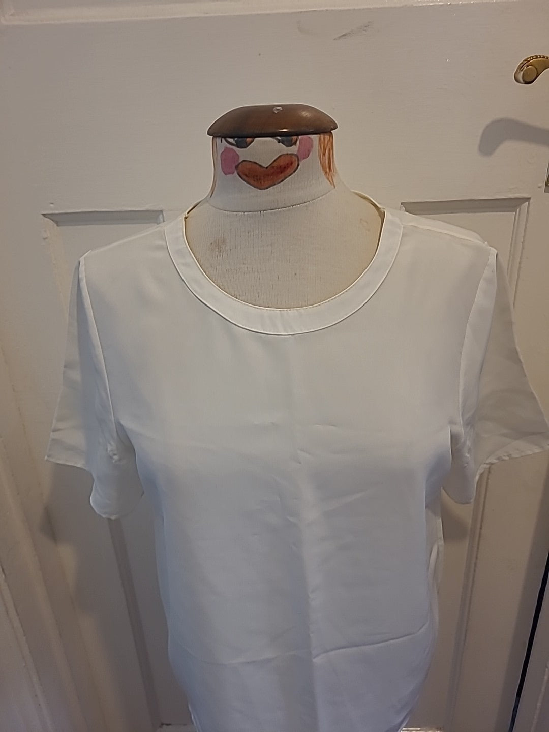 Ladies St Michael Size 10 White Short Sleeved Polyester Tshirt(Couple Of...