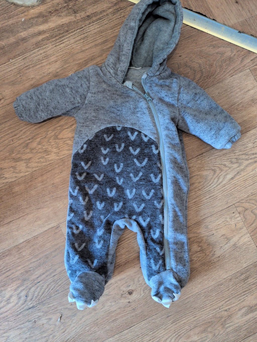 Next Up To 3 Months Sleep suit Grey Padded