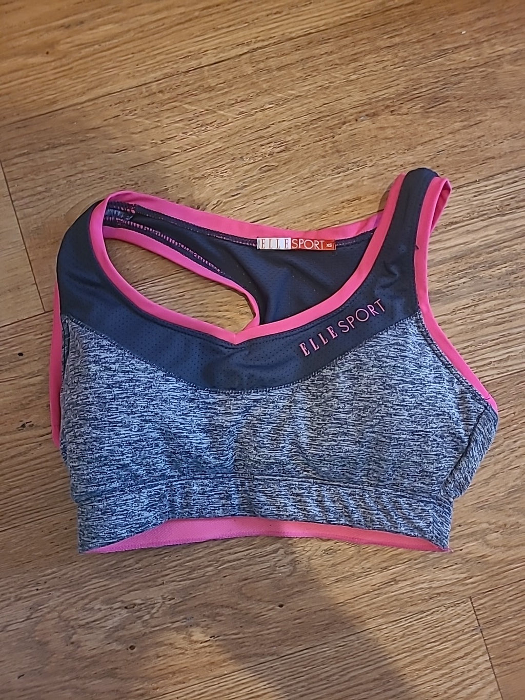 Ladies Elle Sport Size XS Grey Fleck Padded Gym Bra