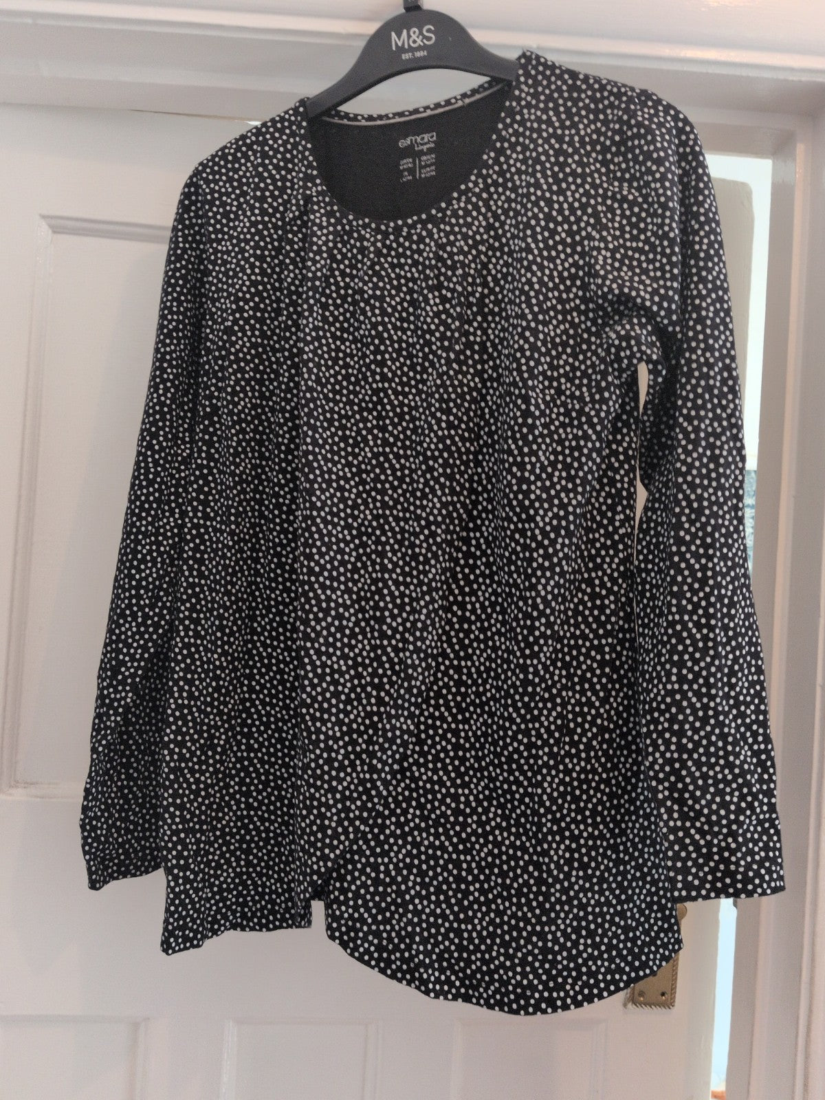 Esmara Lingerie 12-14 Long Sleeve Polkadot Pyjama Top