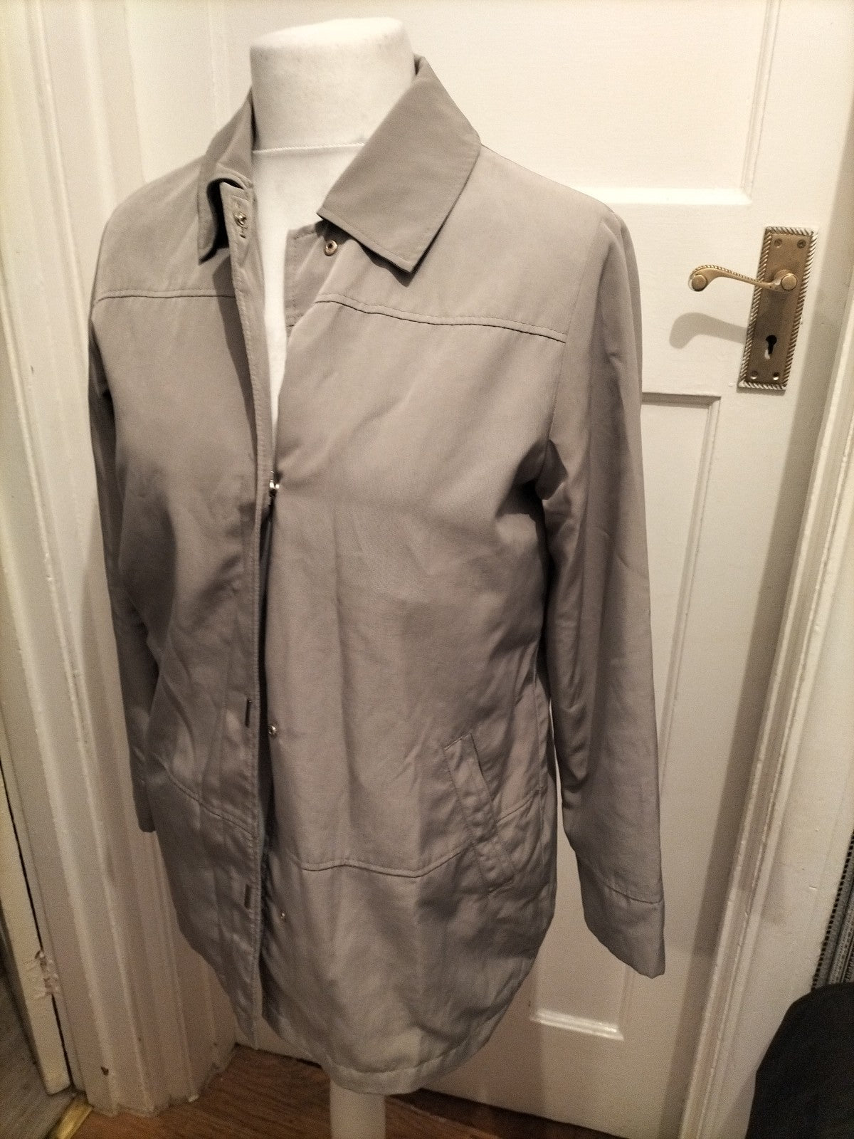 Ladies EWM Size 10 Grey Padded Lined Popper Fastening Jacket