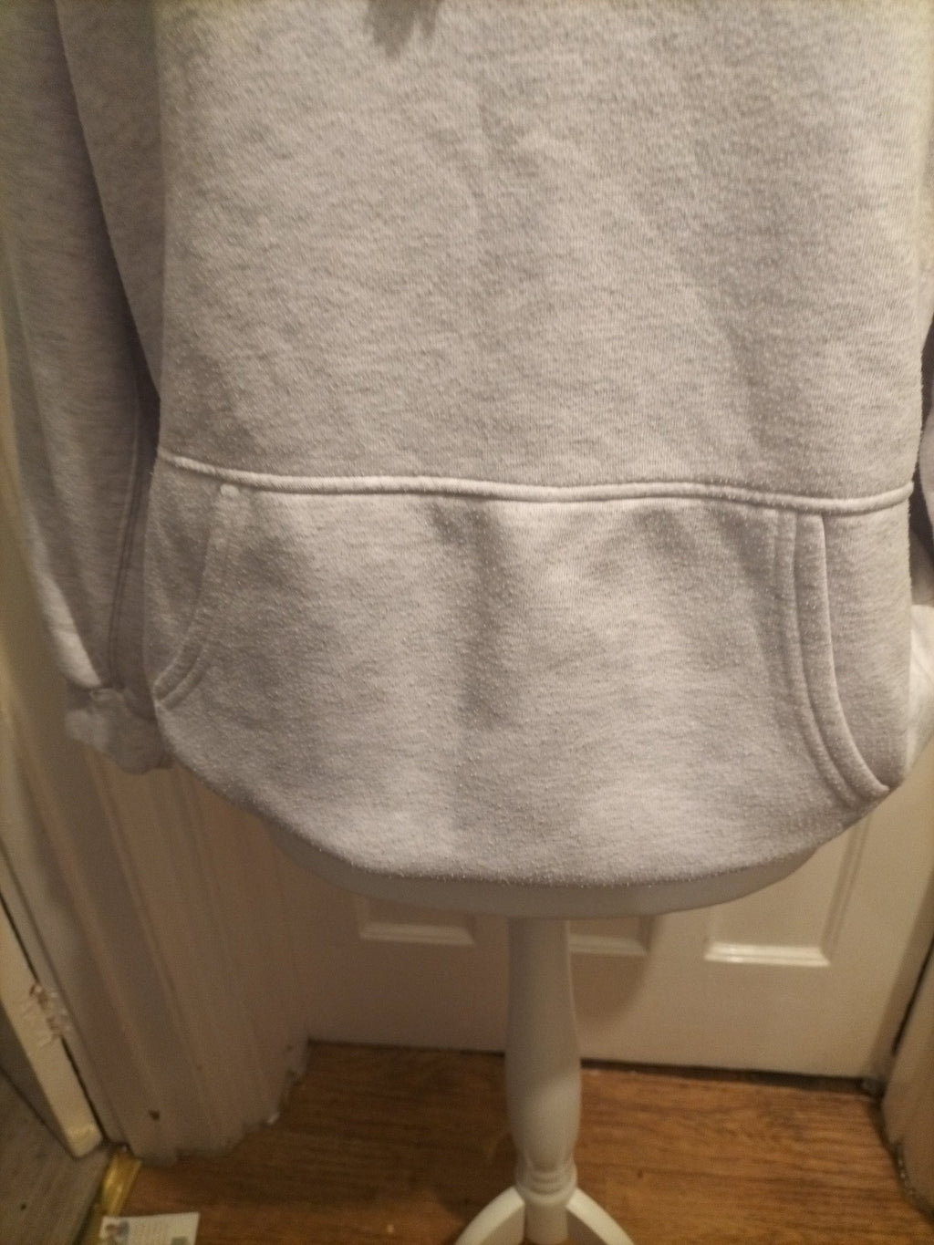 Ladies Primark Size Small 10-12 Grey Pullover Hoodie With Print On Front
