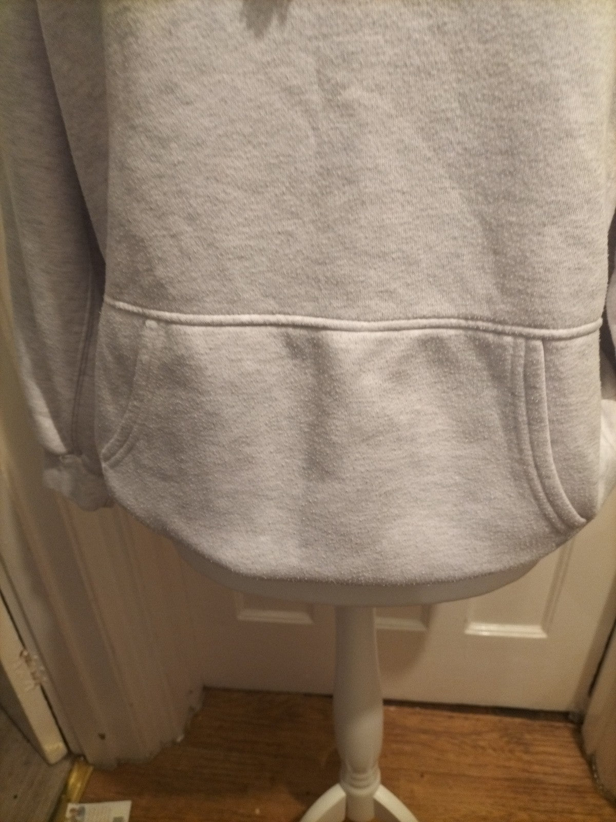 Ladies Primark Size Small 10-12 Grey Pullover Hoodie With Print On Front