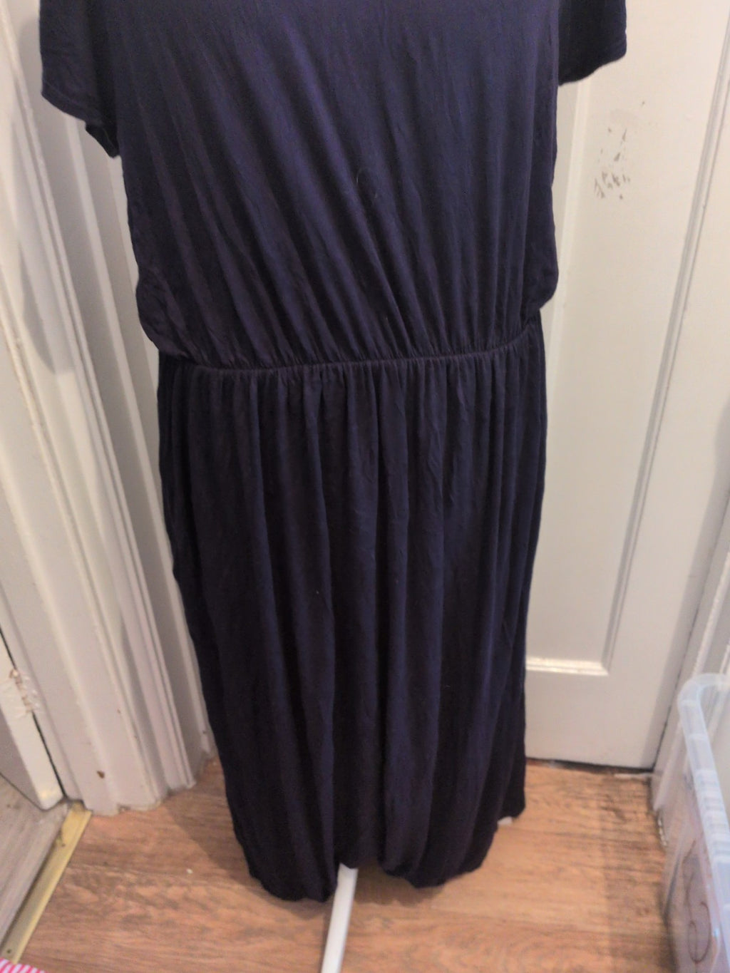 Yours 24 Navy Short Sleeve Long Length Dress