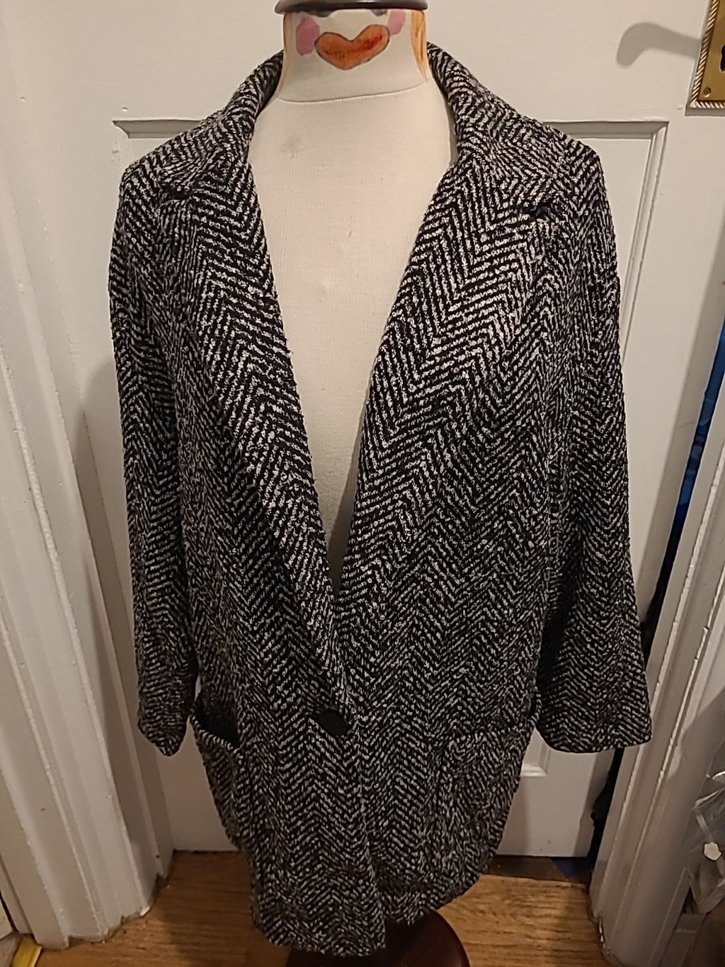 Ladies Primark Grey/Black Fleck Long Sleeved Jacket