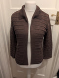 Alex And Co 12 Brown Knit Open Cardigan
