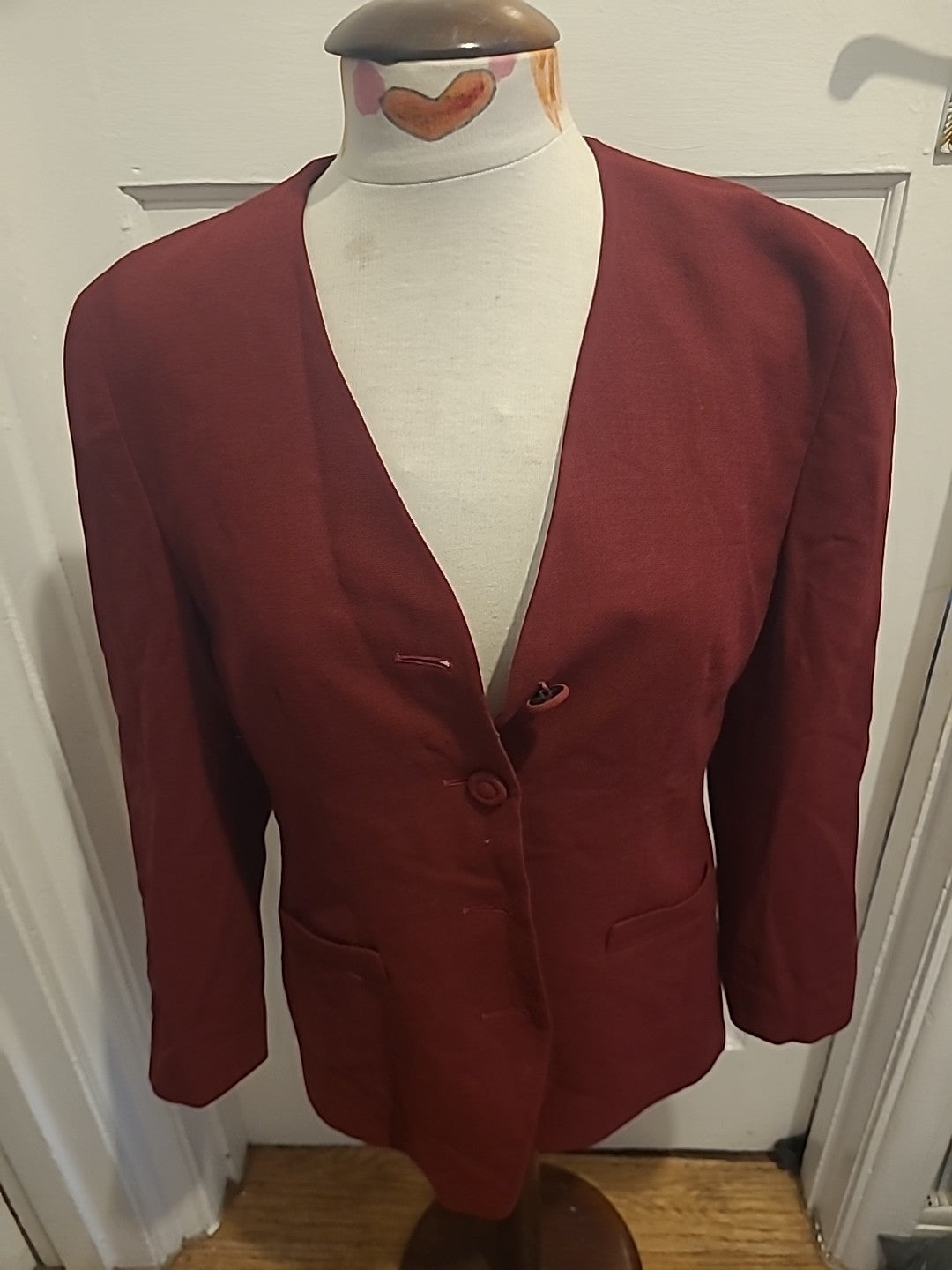 Ladies Precis Size 12 Rust Purple Padded Lined Blazer