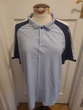 Mens Primark Size XL Pale Blue With Navy Short Sleeved Polo