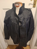 Ladies Denim&Co Size 12 Black Zipped Raincoat