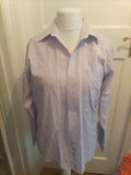 Debenhams 15.5 Pale Purple Faint Check Long Sleeve Shirt