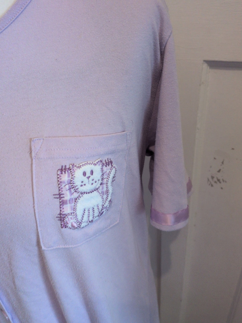 Ladies Size 18-20 Lilac Purple Buttoned Short Sleeve Nightwear Pyjama