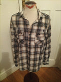 Mens Next Medium Slimmer Fit Multi Color Check Long Sleeve Shirt