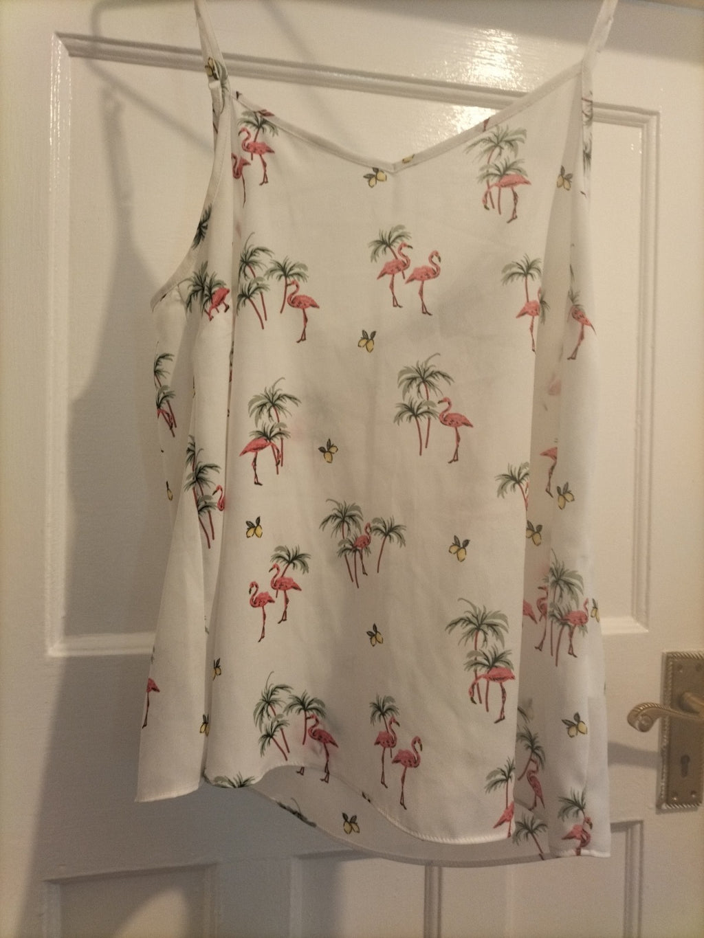 Ladies Primark Size 8 White Floral Sleeveless Cami