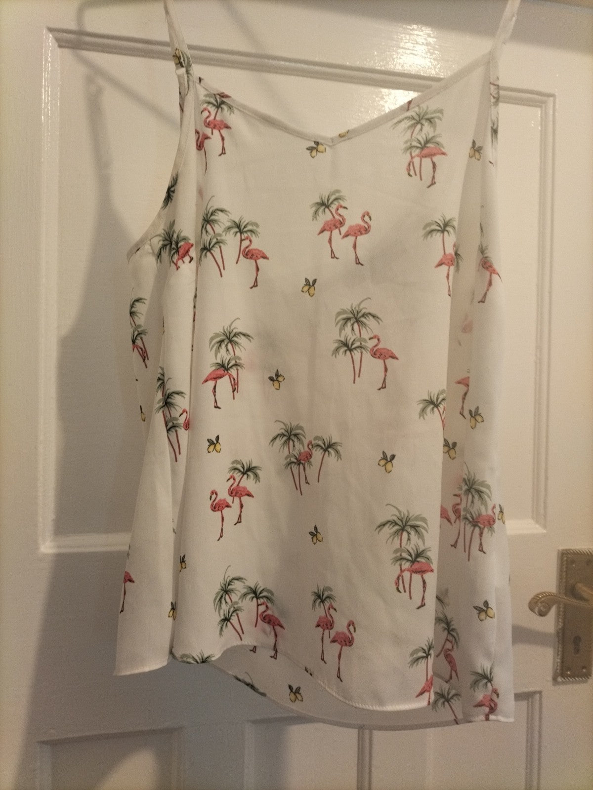 Ladies Primark Size 8 White Floral Sleeveless Cami