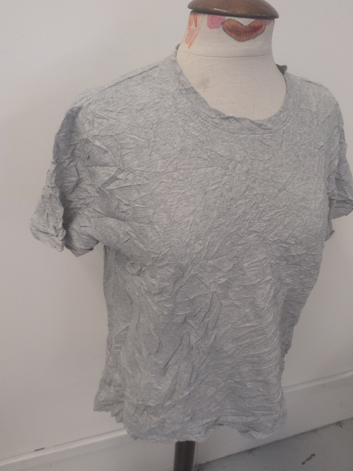 Ladies Folk Size 4 Grey Short Sleeve T-shirt