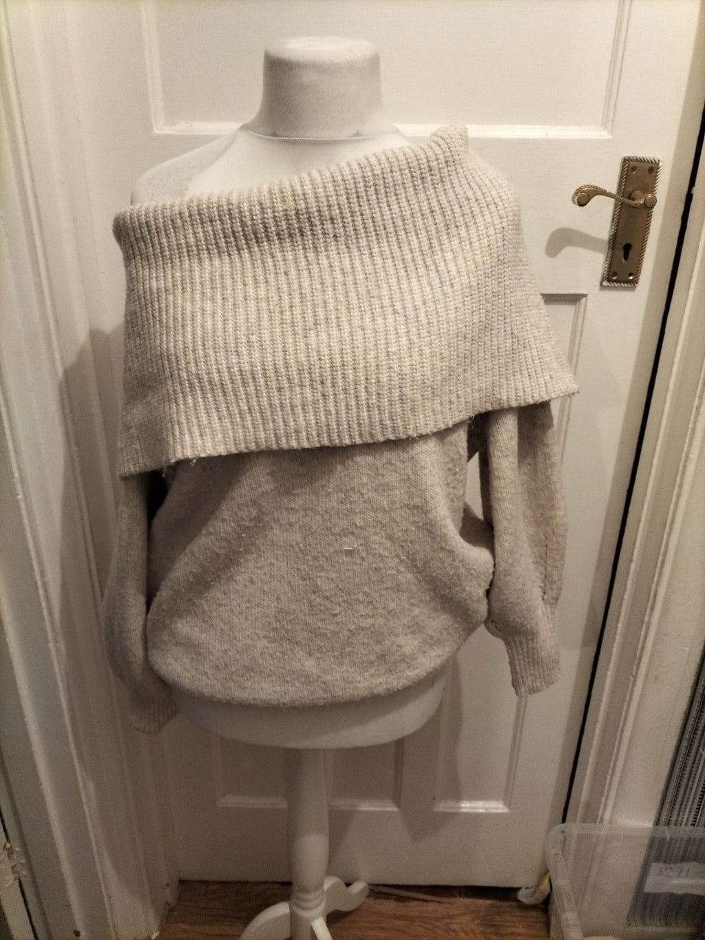 Ladies Next Size Small Winter White Roll Neck Jumper