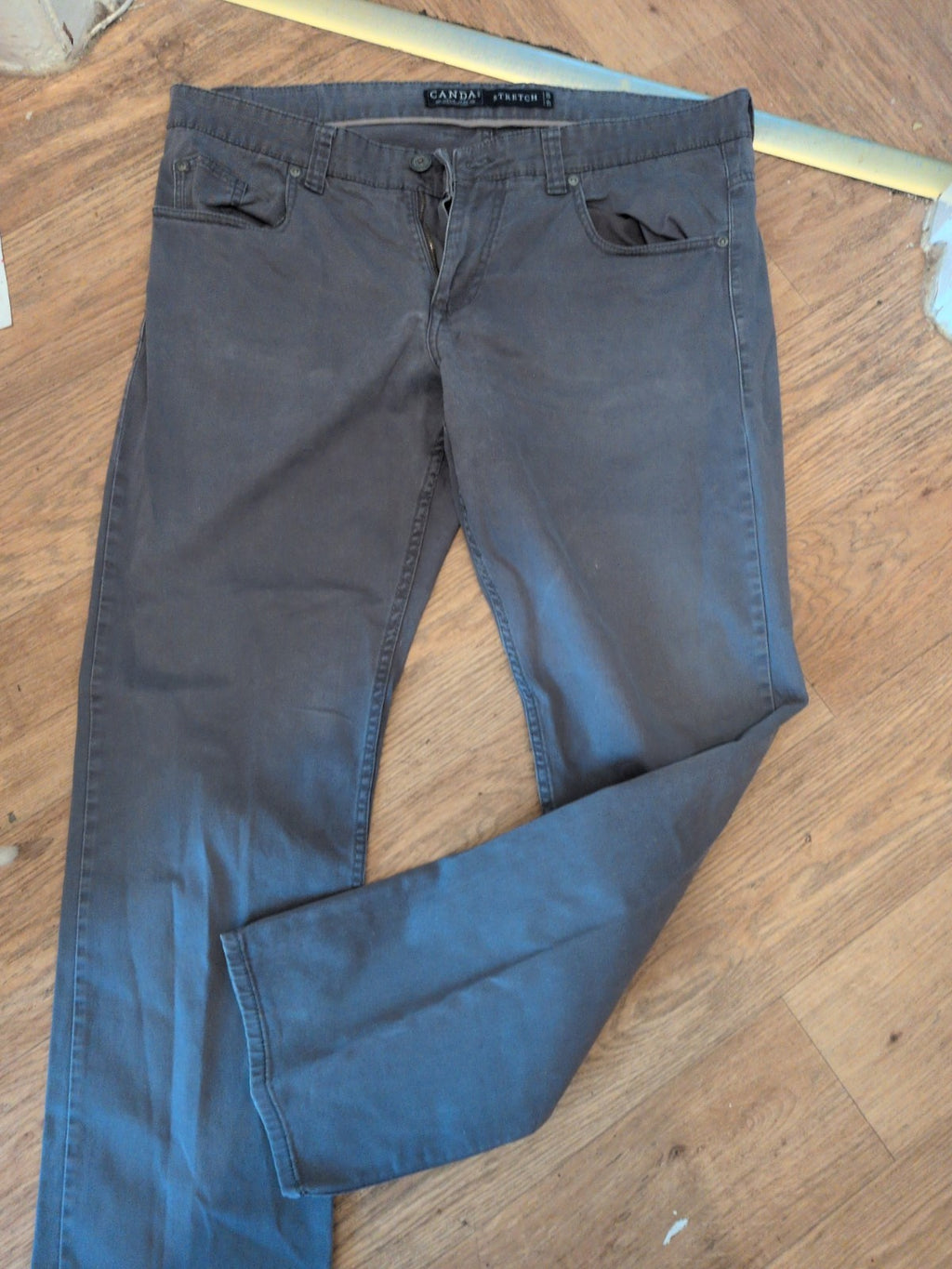 Mens Canda Size 38W/32L Grey Stretch Jeans