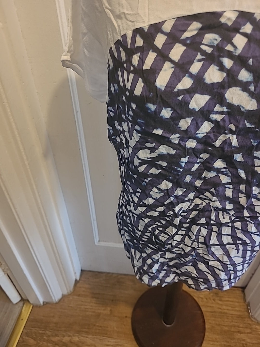 Ladies Mary Portas Size 10 White Purple Short Sleeved Tshirt