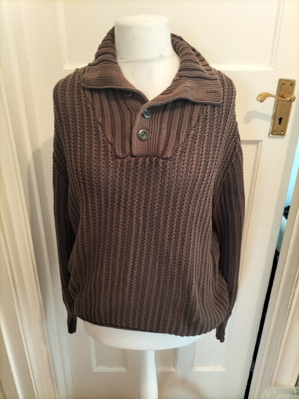 Mens Autograph Size Medium Brown Knit Heavy Jumper