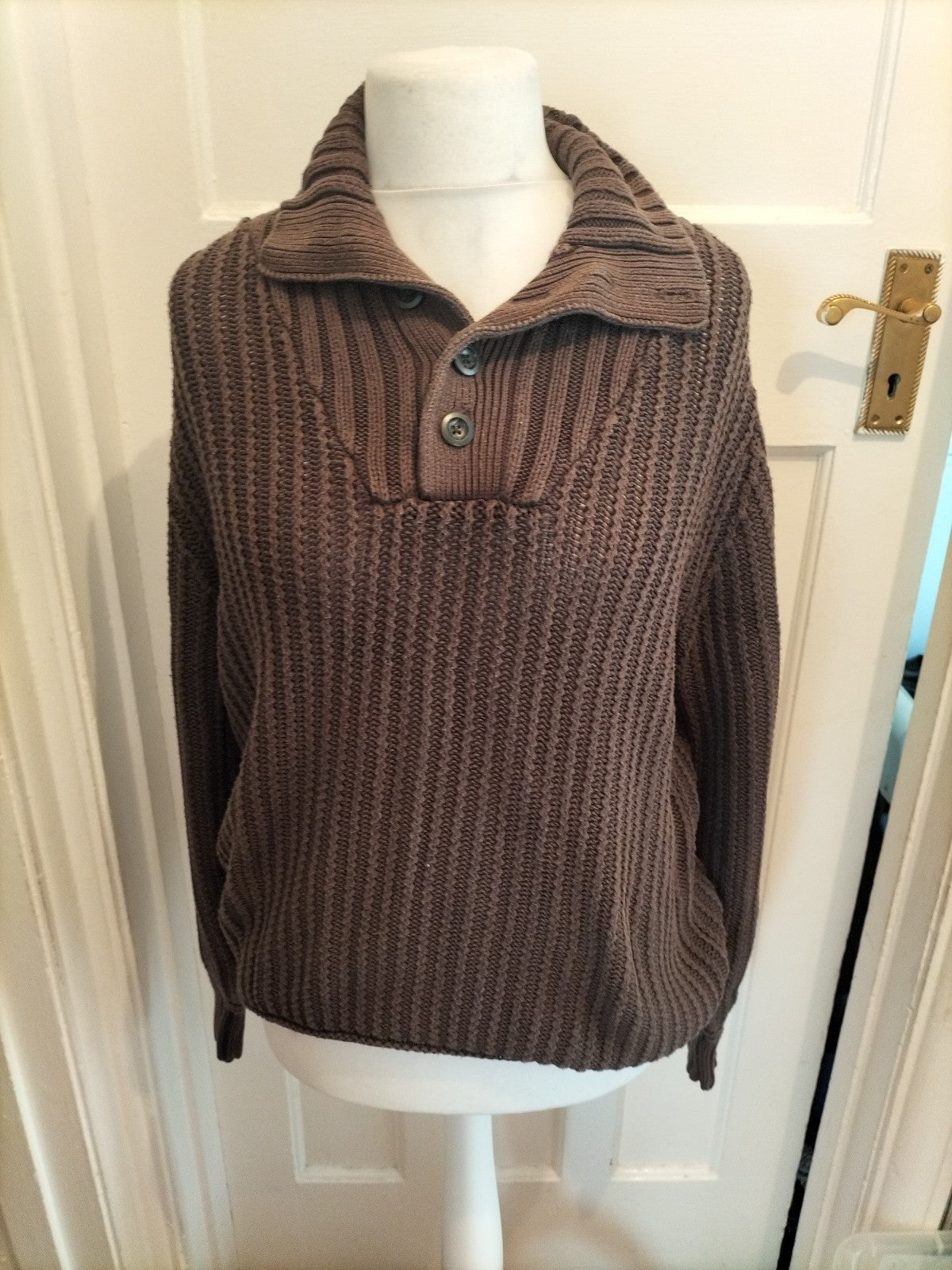 Mens Autograph Size Medium Brown Knit Heavy Jumper
