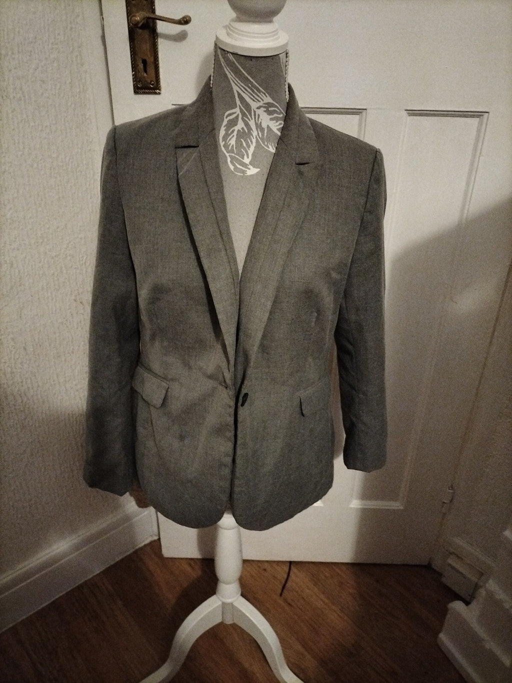 Men's Simon Jersey Size 14 Grey Padded Long Sleeved Blazer