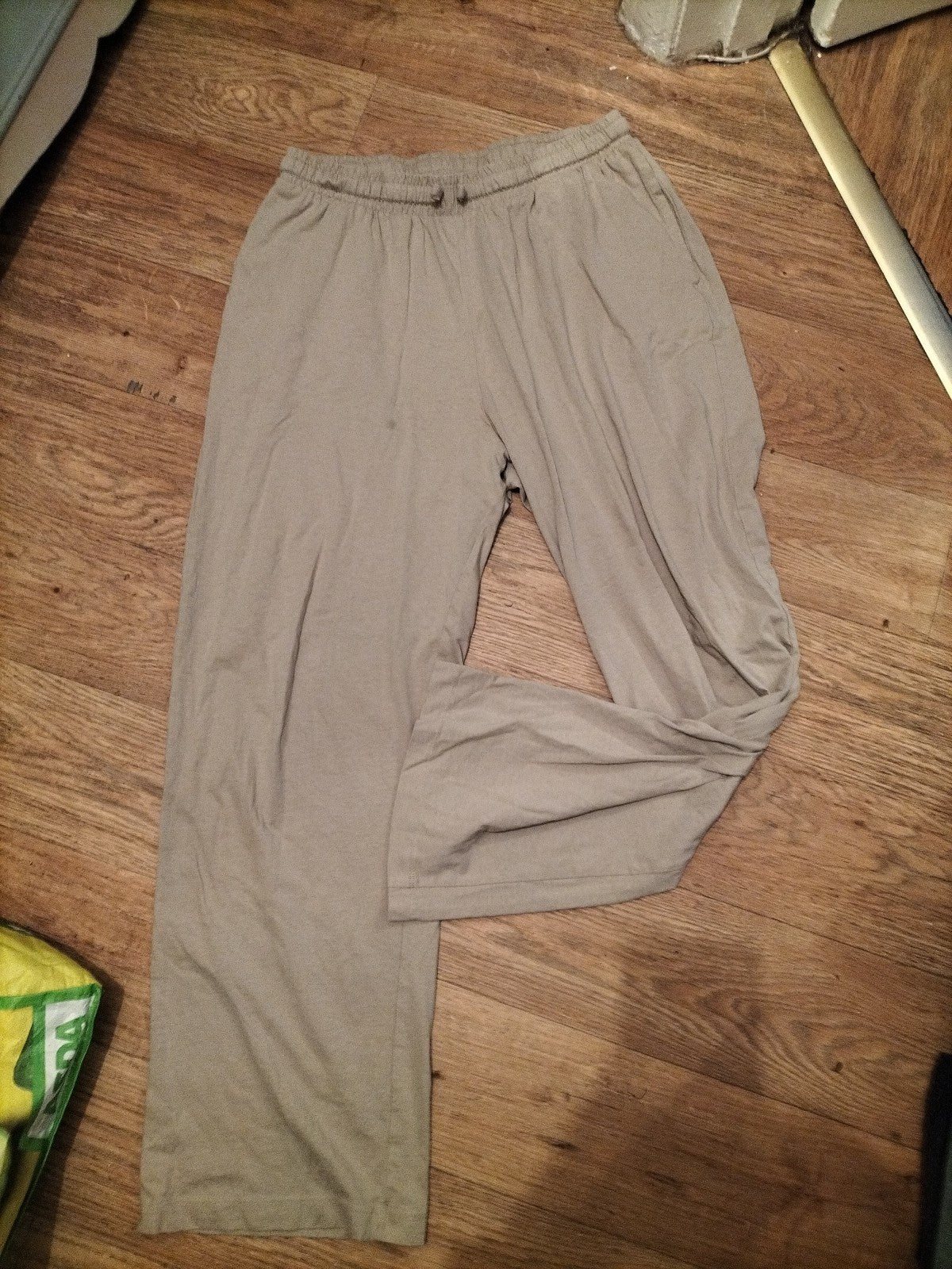 Mens Asos Size L Beige Elasticated Jogger Style Trousers