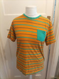 Mens Saltrock Size M Orange Striped Short Sleeved T-shirt