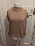 Marks And Spencer Medium Camel Roll Neck Sleeveless Jumper