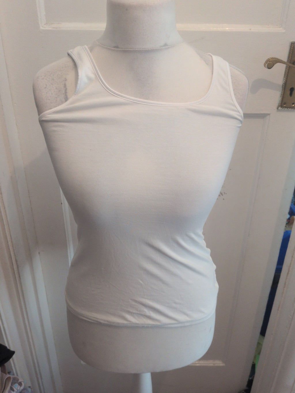 Next 12 White Sleeveless Plain Tank Vest Tol